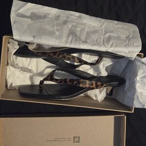 Leopard Print Women's Kitten Heeled Sandals